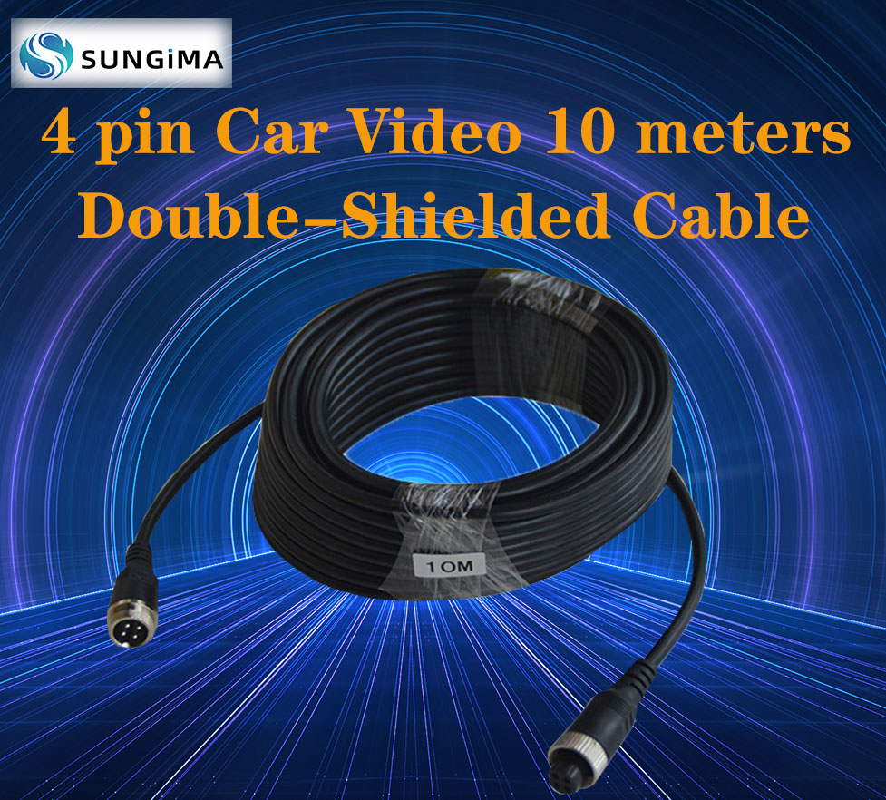 4 pin Car Video 10meters Extension Cable aviation male to female Plug  cable Waterproof vehicle video Cable
